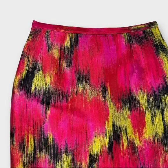 Michael Kors Collection Printed Shantung Silk Blend Pencil Skirt 2 - Picture 5 of 12